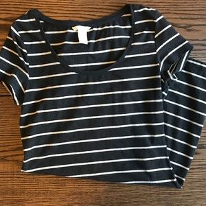 H&M Gray Striped T-Shirt Dress